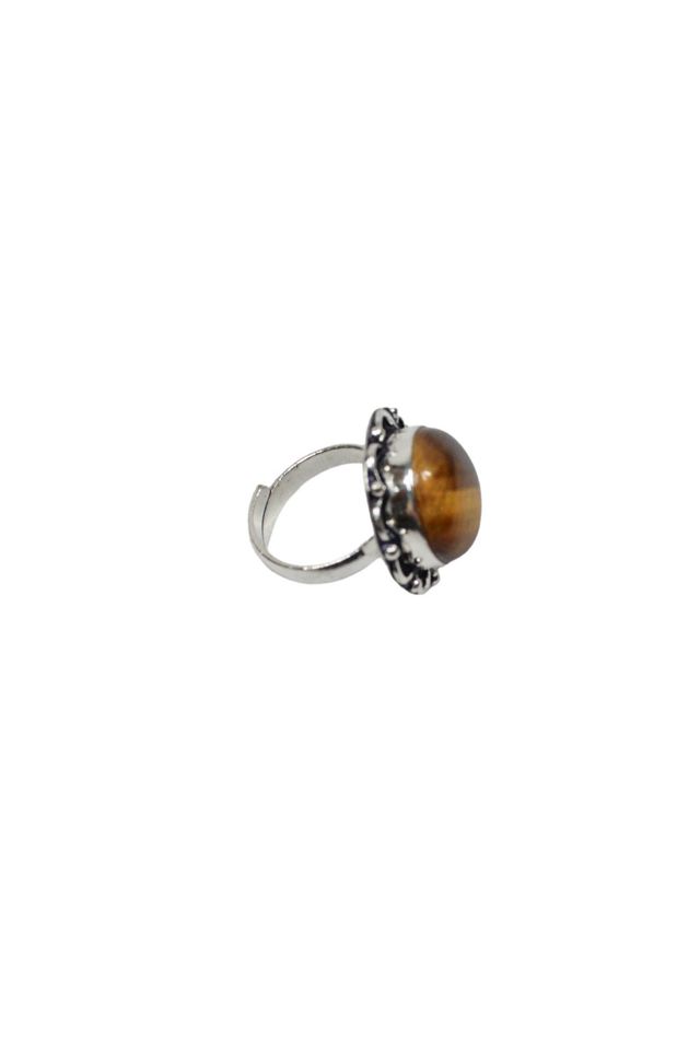 Tigers Eye Sterling Gemstone Ring Selected By Moons + Junes Vintage #2