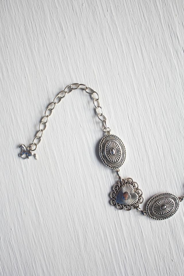 Handmade Western Heart Medallion Silver Choker Selected By Moons + Junes Vintage #3