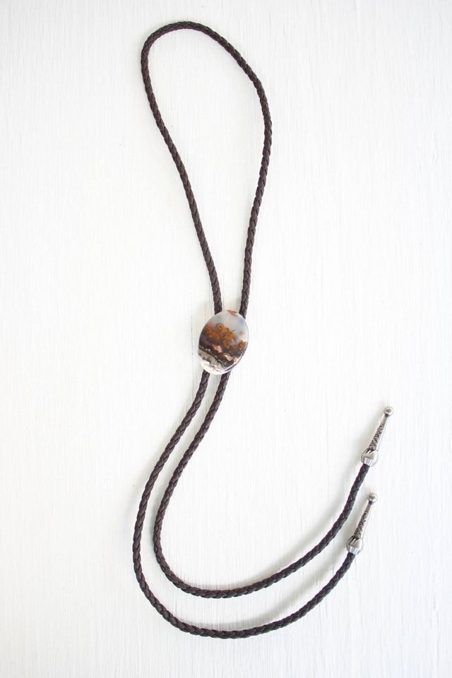 Vintage Agate Western Bolo Tie Necklace Selected By Moons + Junes Vintage #2