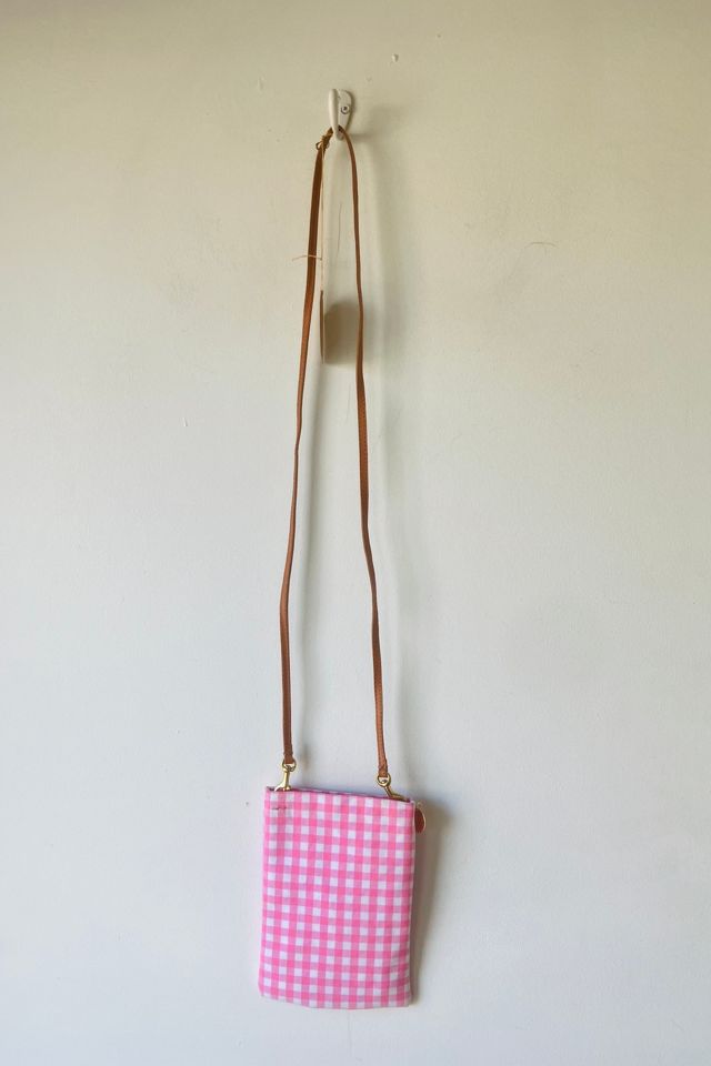 Clare V. Pink and White Gingham Pouch Selected by The Curatorial Dept. #1