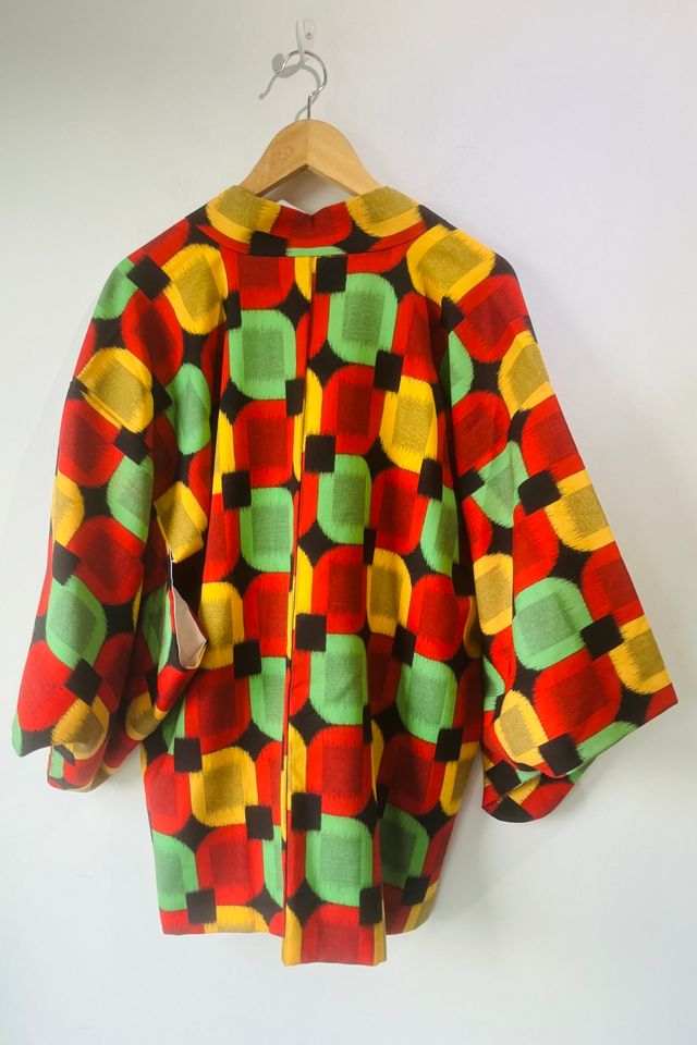 Vintage Red, Green, Black and Yellow Kimono Selected by The Curatorial Dept. #2