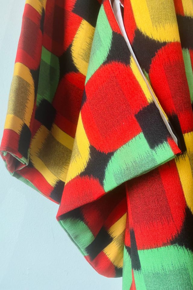 Vintage Red, Green, Black and Yellow Kimono Selected by The Curatorial Dept. #3