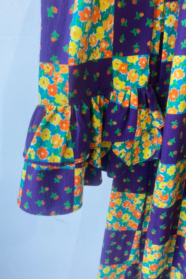 Batsheva Purple and Orange Floral Dress Selected by The Curatorial Dept. #1