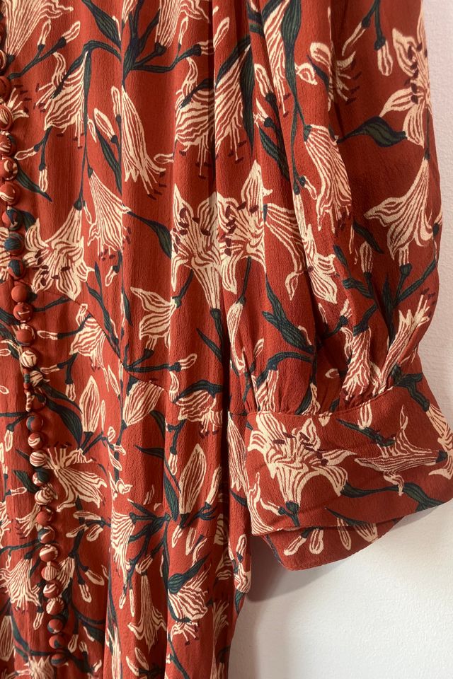 Doen Rust Floral Maxi Dress #1