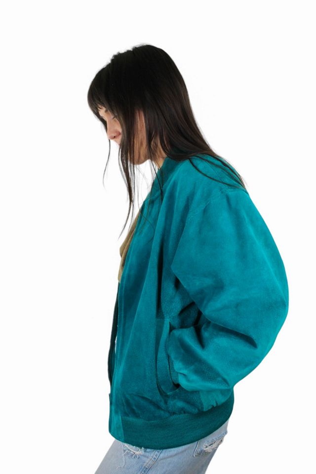 1980s Turquoise Suede Jacket Selected By Moons + Junes Vintage #1