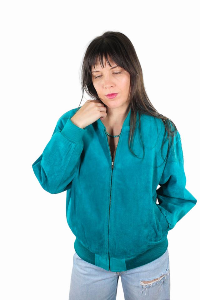 1980s Turquoise Suede Jacket Selected By Moons + Junes Vintage #2