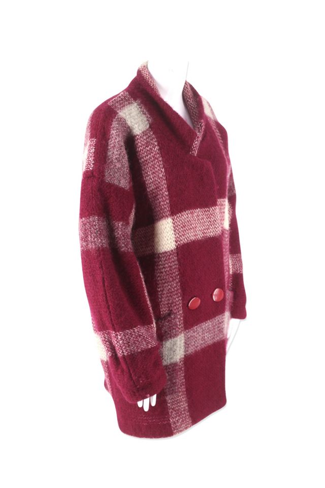 1980s Exaggerated Check Cardigan Sweater Coat Selected By Ritual Vintage #1