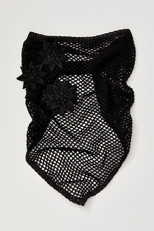 Baja Crochet Hair Scarf at Free People in Black