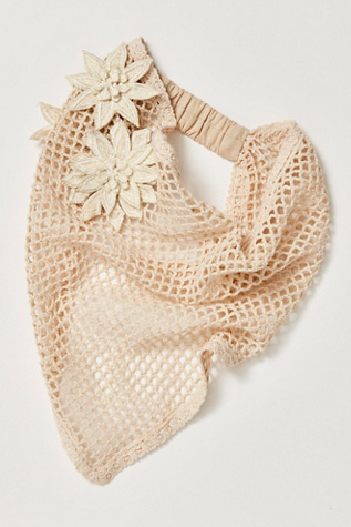 Baja Crochet Hair Scarf at Free People in Ivory