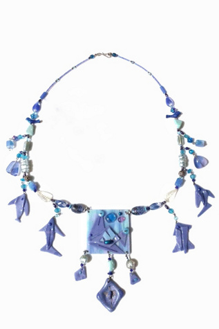 Designer Antique Art Glass Necklace Selected by Garbage Soup