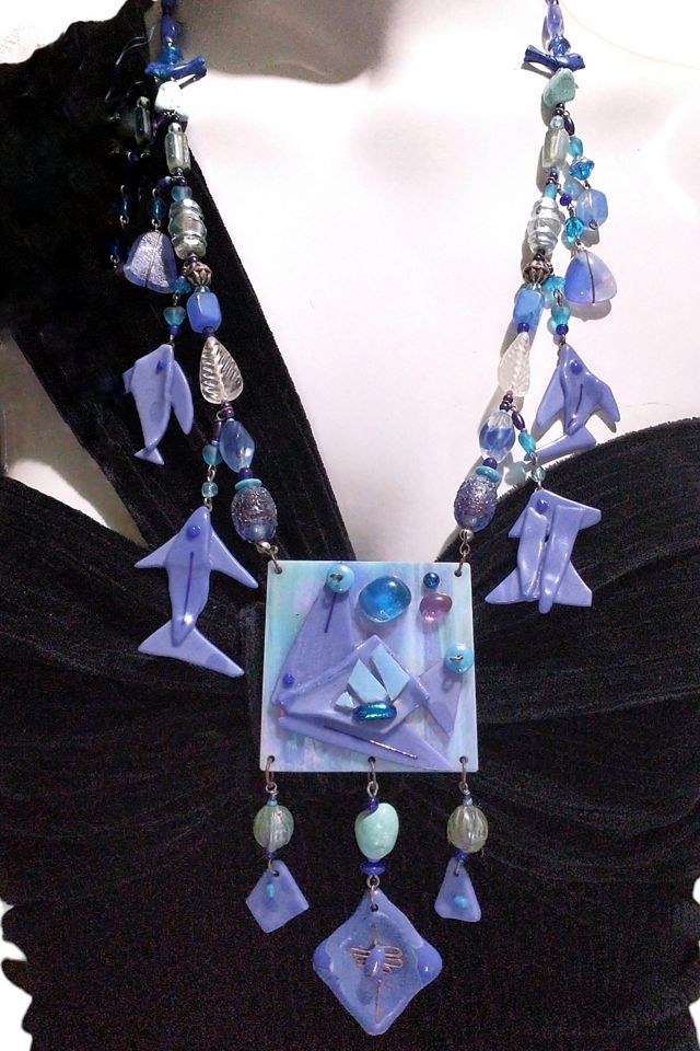 Designer Antique Art Glass Necklace Selected by Garbage Soup #1