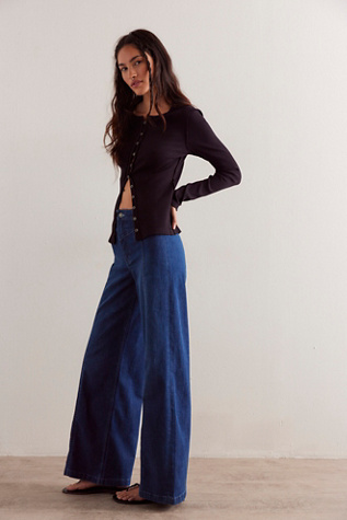 We The Free Libre Wide-Leg Jeans at Free People in Lock And Key, Size: 29