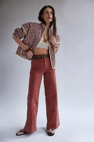 We The Free Libre Wide-Leg Jeans at Free People in Orange, Size: 26 S