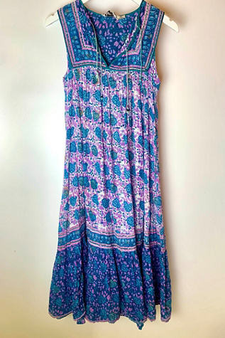 Vintage Tissue Thin Bohemian Print Dress Selected by Nomad Vintage