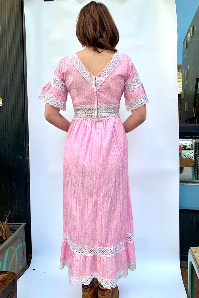 Vintage Bohemian Pink Lace Panel Dress Selected by Nomad Vintage #2