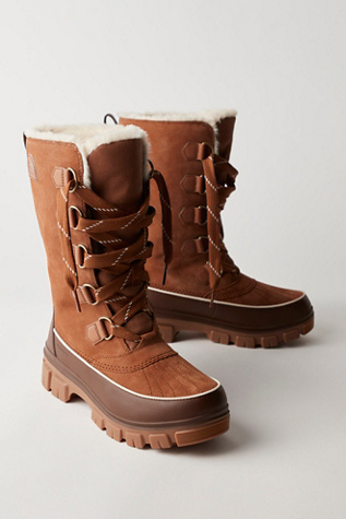 Женские ботинки Sorel Tivoli V Tall Waterproof Snow, цвет: Бархатный рыжевато-коричневый / Табачный — фото 2
