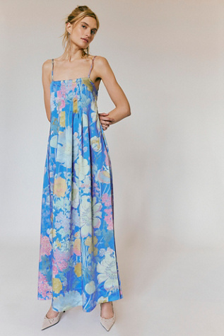 Botanical Maxi Dress At Free People In Blue Combo, Size: XL