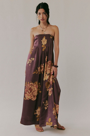 Botanical Maxi Dress at Free People in Wine Combo, Size: Medium
