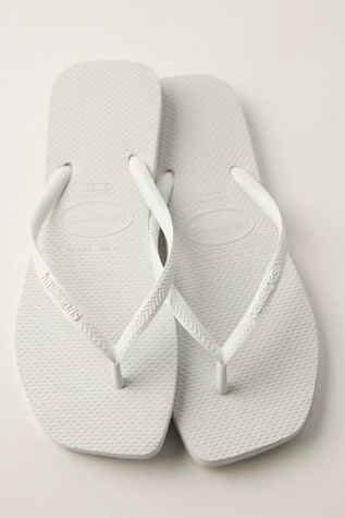 Havaianas Slim Square Flip Flops at Free People in White, Size: S