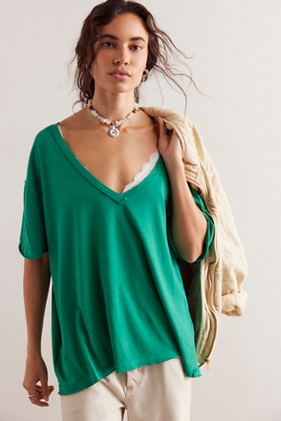 We The Free Nina V-Neck Tee at Free People in Verdis, Size: Small