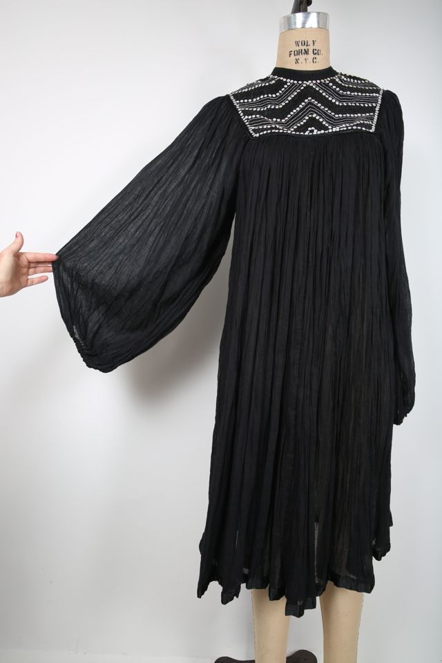 Vintage Metallic Dress, 60s Boho, 70s Disco, Fringe Hem, Lurex, Black and cheapest Silver, Daymor Couture, Size Medium