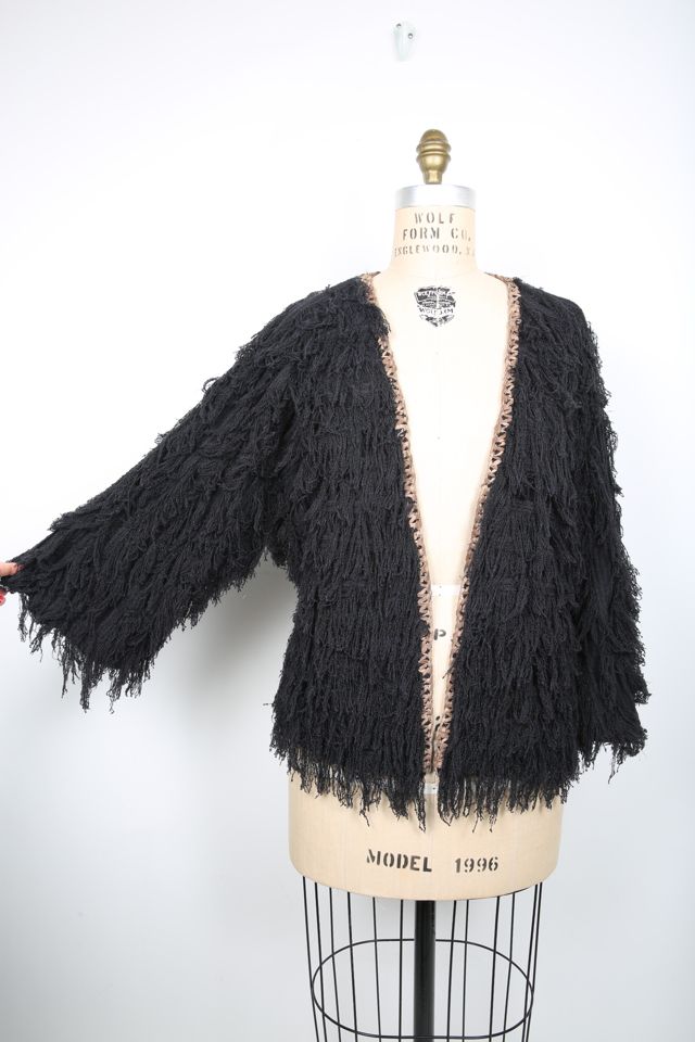 Black shaggy outlet cardigan