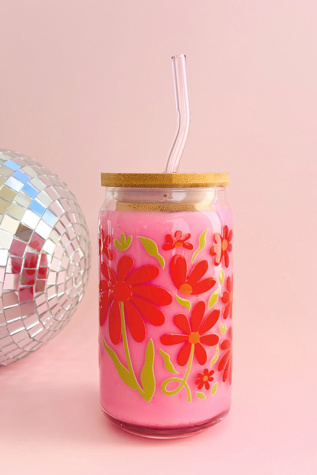 Golden Hour Designs Falling Petals Glass Cup