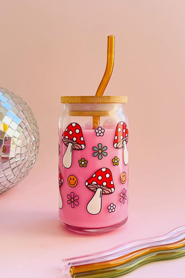 Golden Hour Designs Mushroom Hippie Vibes Glass Cup #1