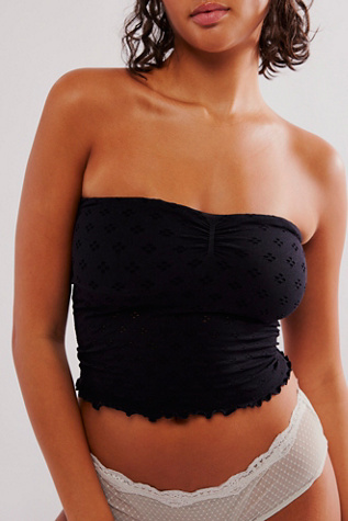 Eyelet Seamless Tube Top by Intimately at Free People in Black, Size: M/L