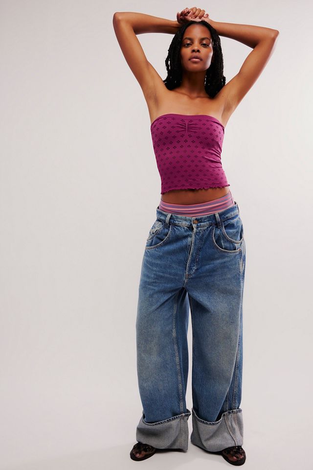 Eyelet Seamless Tube Top #3