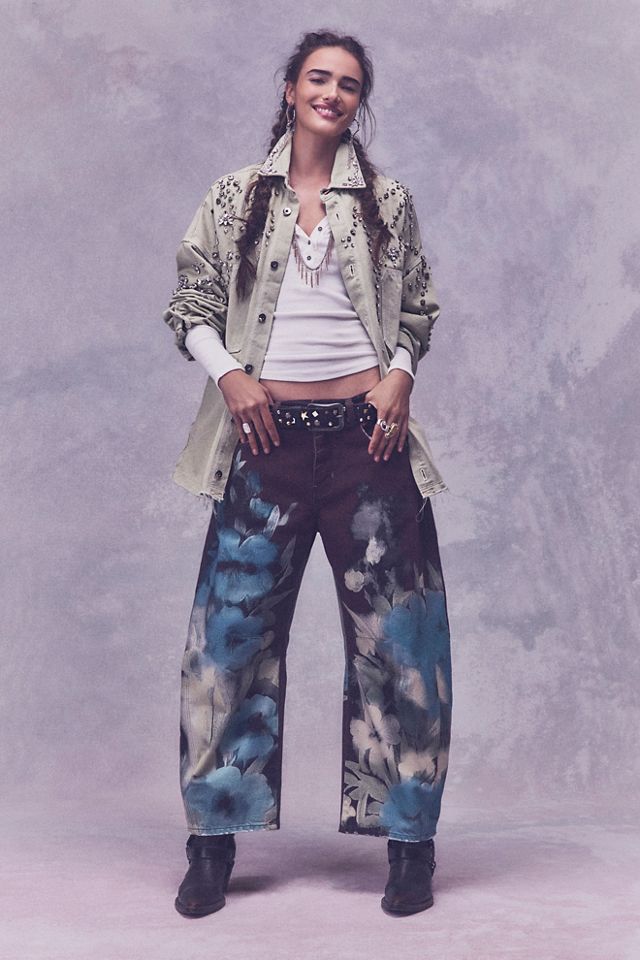 We The Free Good Luck Printed Barrel Jeans #5