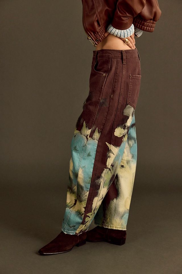 We The Free Good Luck Printed Barrel Jeans #2