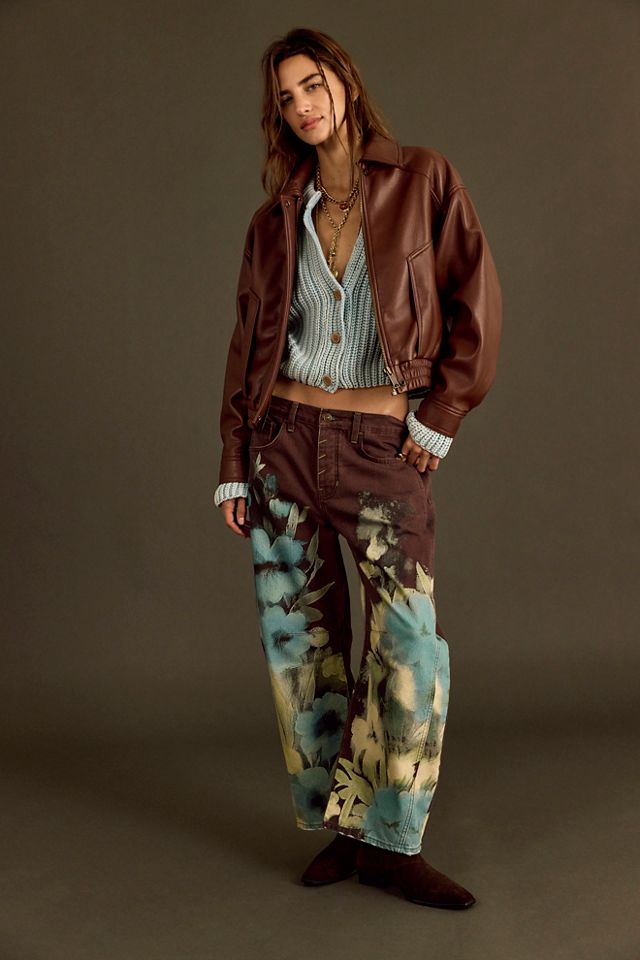 We The Free Good Luck Printed Barrel Jeans #3