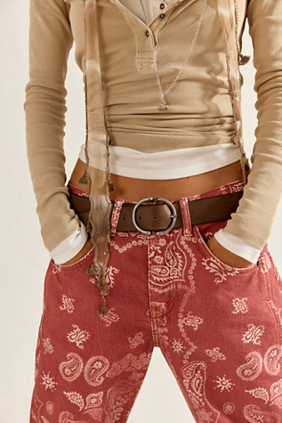 We The Free Good Luck Printed Barrel Jeans