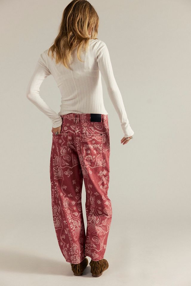 We The Free Good Luck Printed Barrel Jeans #1