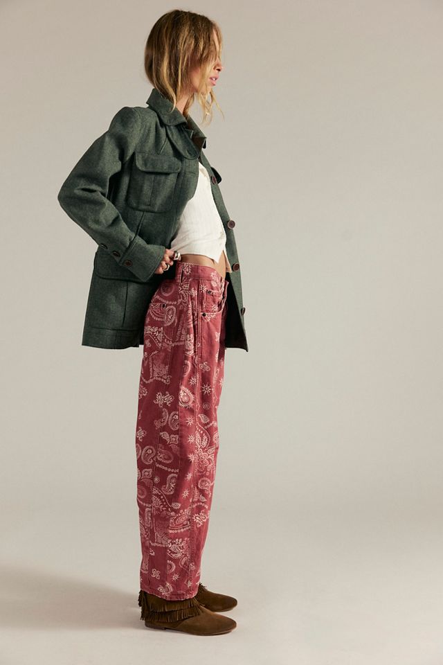 We The Free Good Luck Printed Barrel Jeans #2