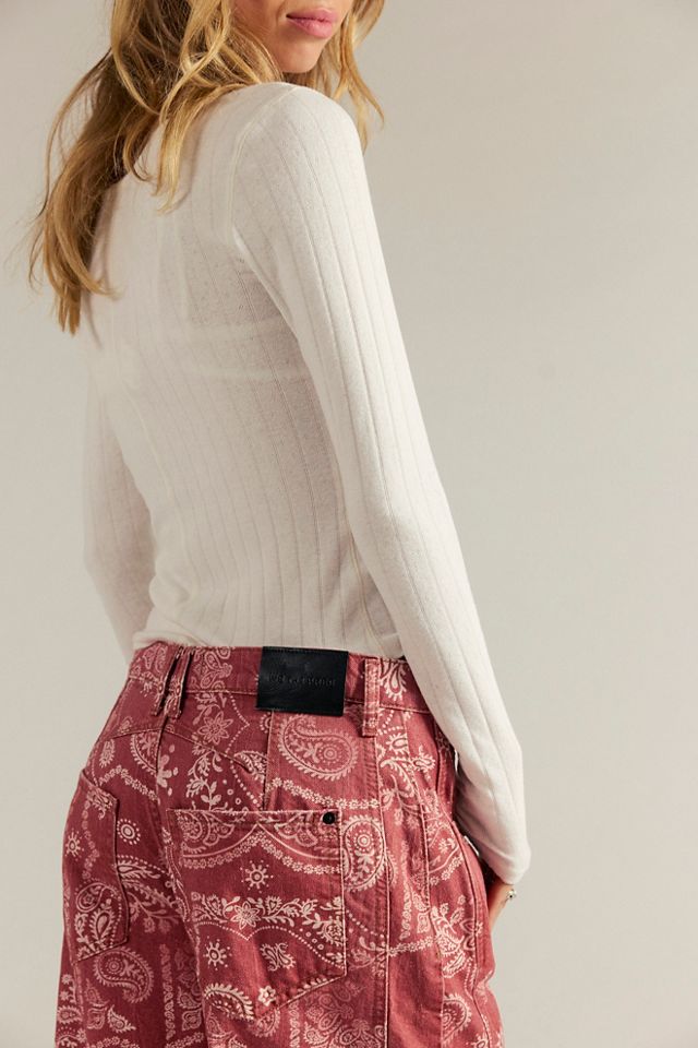 We The Free Good Luck Printed Barrel Jeans #3