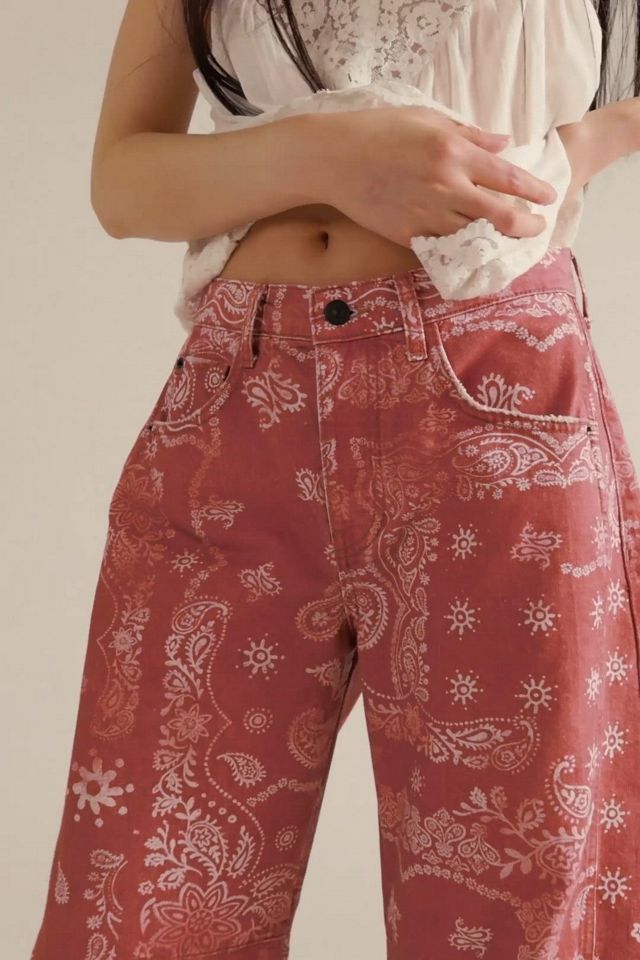 Free People ★ We The Free Good Luck Printed Barrel Jeans We The Free Good Luck Printed Barrel Jeans | Free People