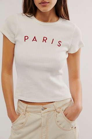 Destination Pointelle Tee by Daydreamer at Free People in Paris, Size: Small