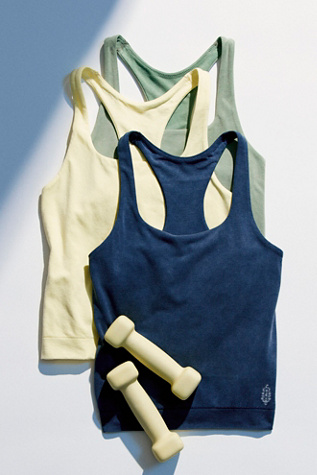 Go To Smooth Square Neck Cami Top by FP Movement at Free People, Washed Midnight Navy, XL