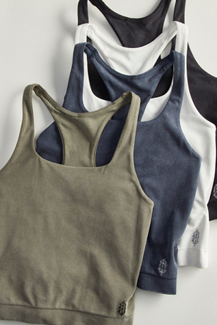 Go To Smooth Square Neck Cami Top by FP Movement at Free People in Green, Size: M/L