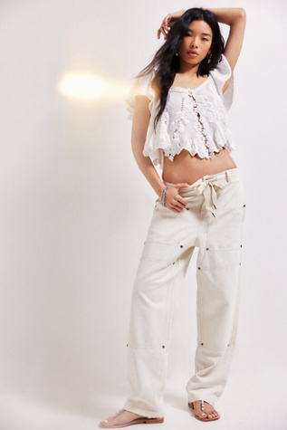 We The Free Hayden Carpenter Pull-On Trousers at Free People in Barnacle Island, Size: XS