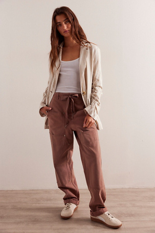 We The Free Hayden Carpenter Pull-On Trousers at Free People in Brownie, Size: XL