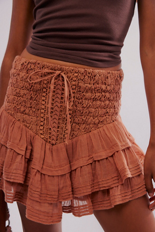 FP One Lucia Mini Skirt at Free People in Clay Brown, Size: Medium