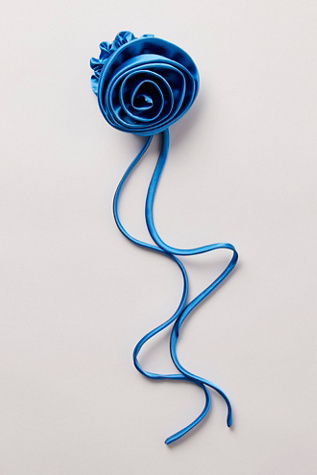 Regal Beauty Flower Scrunchie at Free People in Blue