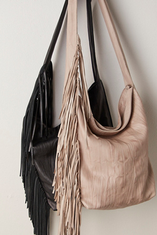 Asher Leather Fringe Bag at Free People in Black