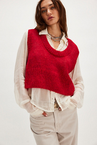 Dream Maker Vest Jacket at Free People in Red, Size: Large