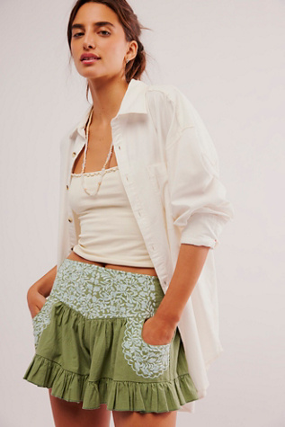 FP One Mexico City Shorts at Free People in Sage Combo, Size: Large