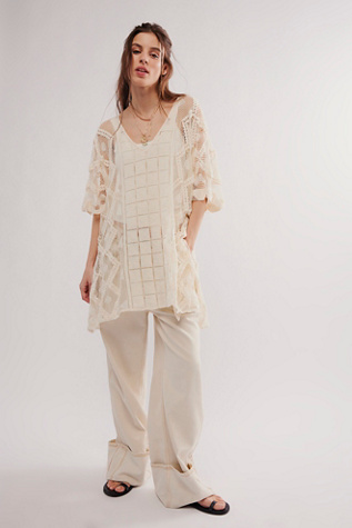 Sunshine Crochet Kaftan Jacket at Free People in White