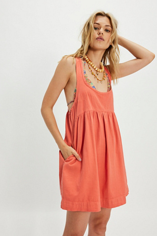 Willow Tank Mini Dress by free-est at Free People in Pink, Size: XL